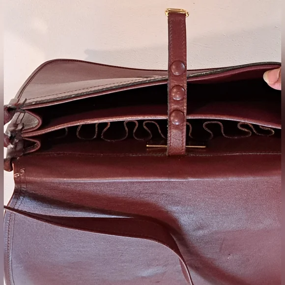 Vintage 1975 Classic Cartier Brown Leather Shoulder Bag - Picture 7 of 16